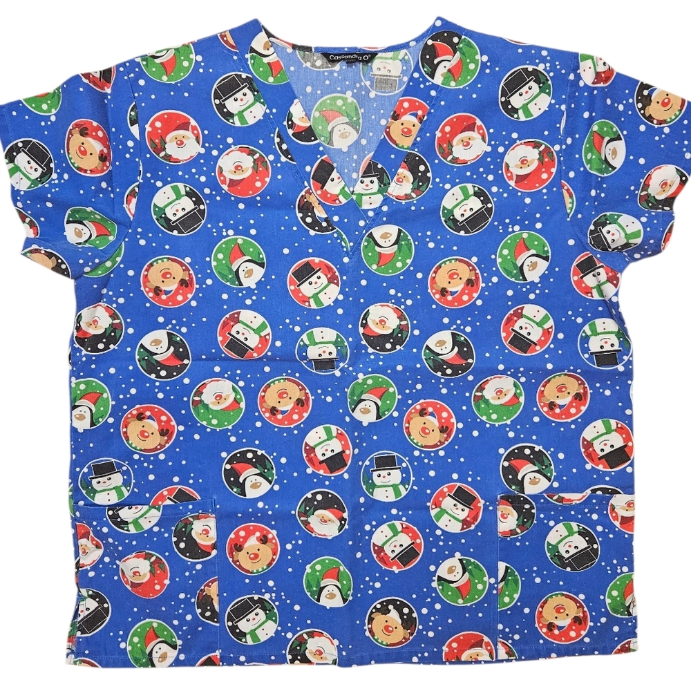 Xmas 2X Scrub Top